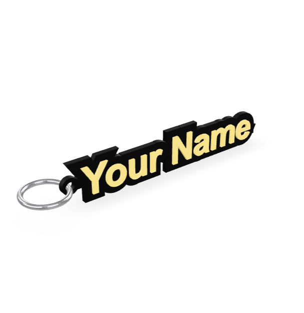 Contour Name Keychain